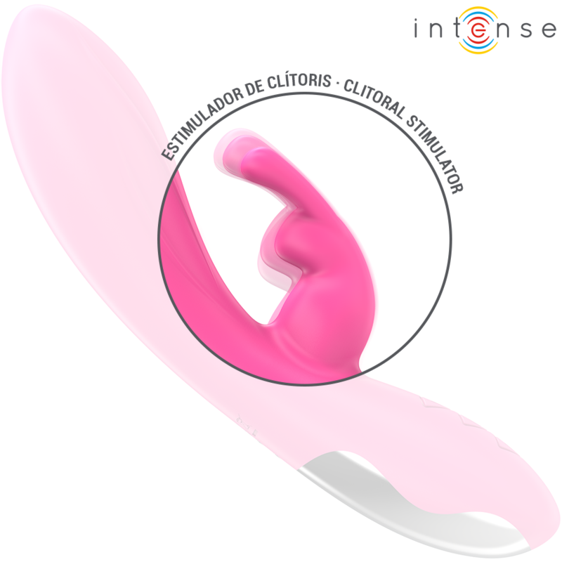 Close-up do INTENSE Vibrador Rabbit Randall rosa com 10 vibrações