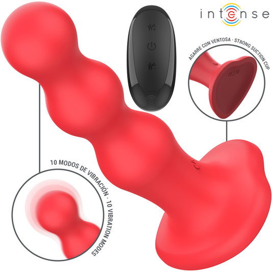 Vibrador INTENSE Cody Vermelho com ventosa e controle remoto para prazer intenso.