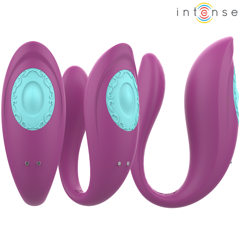 INTENSE Vibrador e Estimulador Annie em U Roxo com Controlo Remoto, mostrando o design ergonómico e cor.