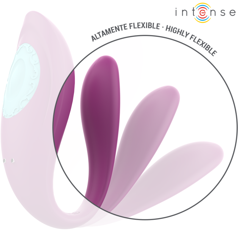 INTENSE Vibrador e Estimulador Annie em U Roxo com Controlo Remoto, mostrando o design ergonómico e cor.