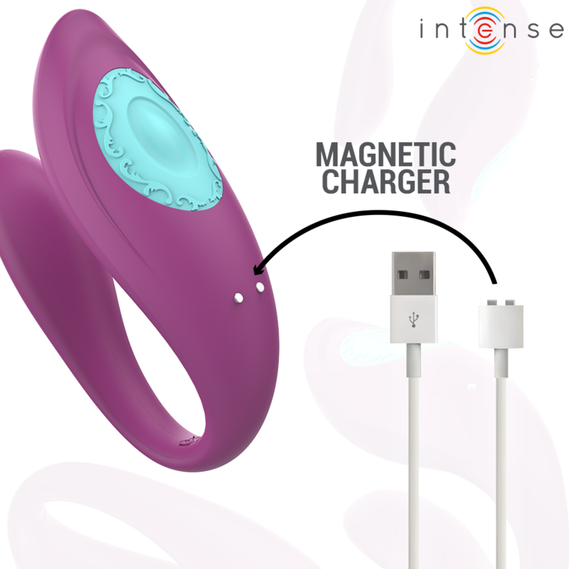 INTENSE Vibrador e Estimulador Annie em U Roxo com Controlo Remoto, mostrando o design ergonómico e cor.