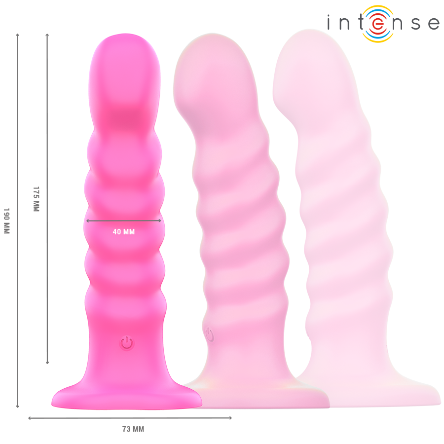 Vibrador Intense Cindy Tamanho L rosa com design espiral e controle remoto