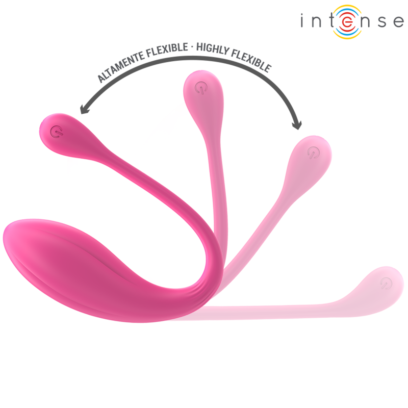 Vibrador INTENSE Janice em forma de U, rosa, com dupla estimulação e controlo remoto.