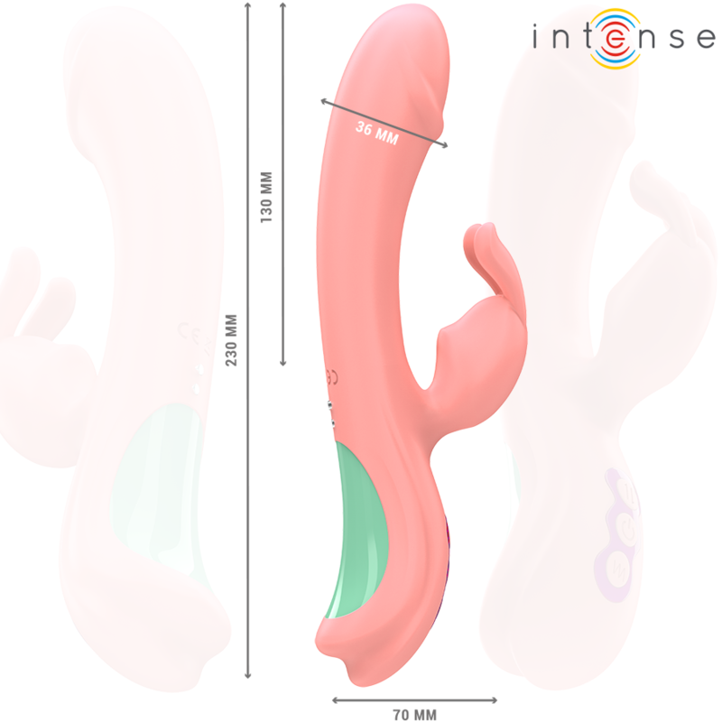 Vibrador Rabbit Rachel Intense rosa com ponta oscilante e 5 vibrações