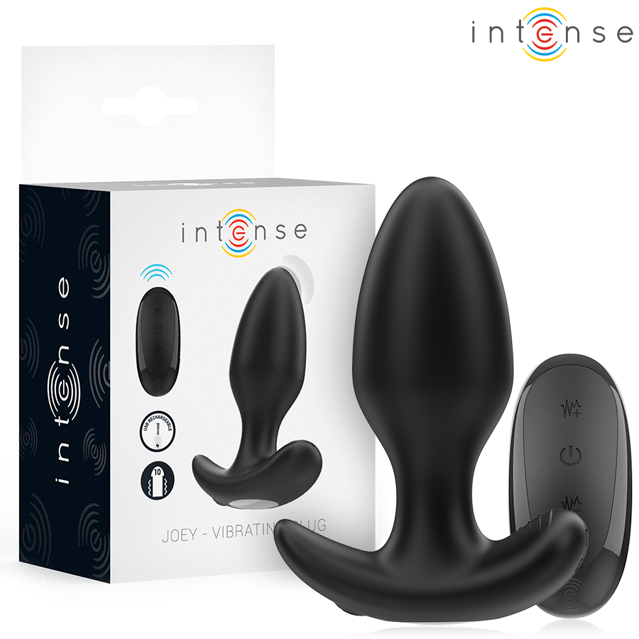 INTENSE Joey Plug Anal Vibratório Recarregável com Controle Remoto Preto