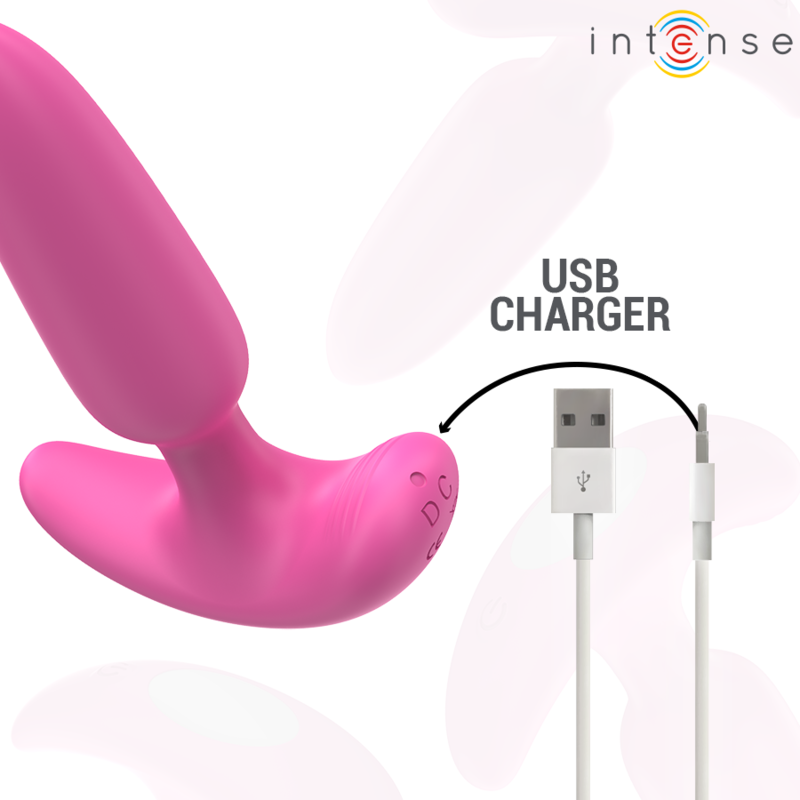 Close-up of the INTENSE Plug Anal ROSS 10 Vibrações Rosa Controle Remoto, highlighting its smooth silicone texture and design.