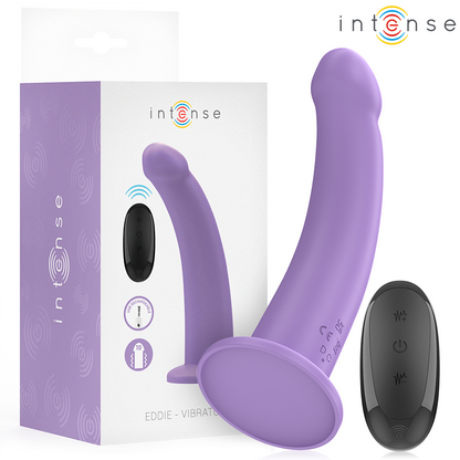 Close-up do Vibrador INTENSE Eddie Roxo com Controle Remoto, destacando seu design ergonômico e material de silicone.