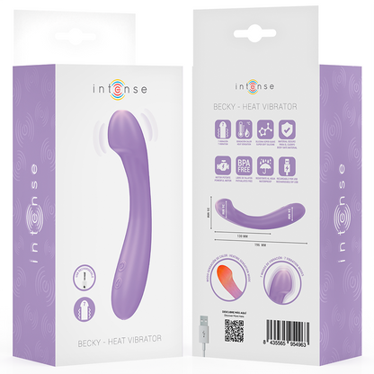 Vibrador aquecível INTENSE Becky 19cm com 7 vibrações na cor roxa