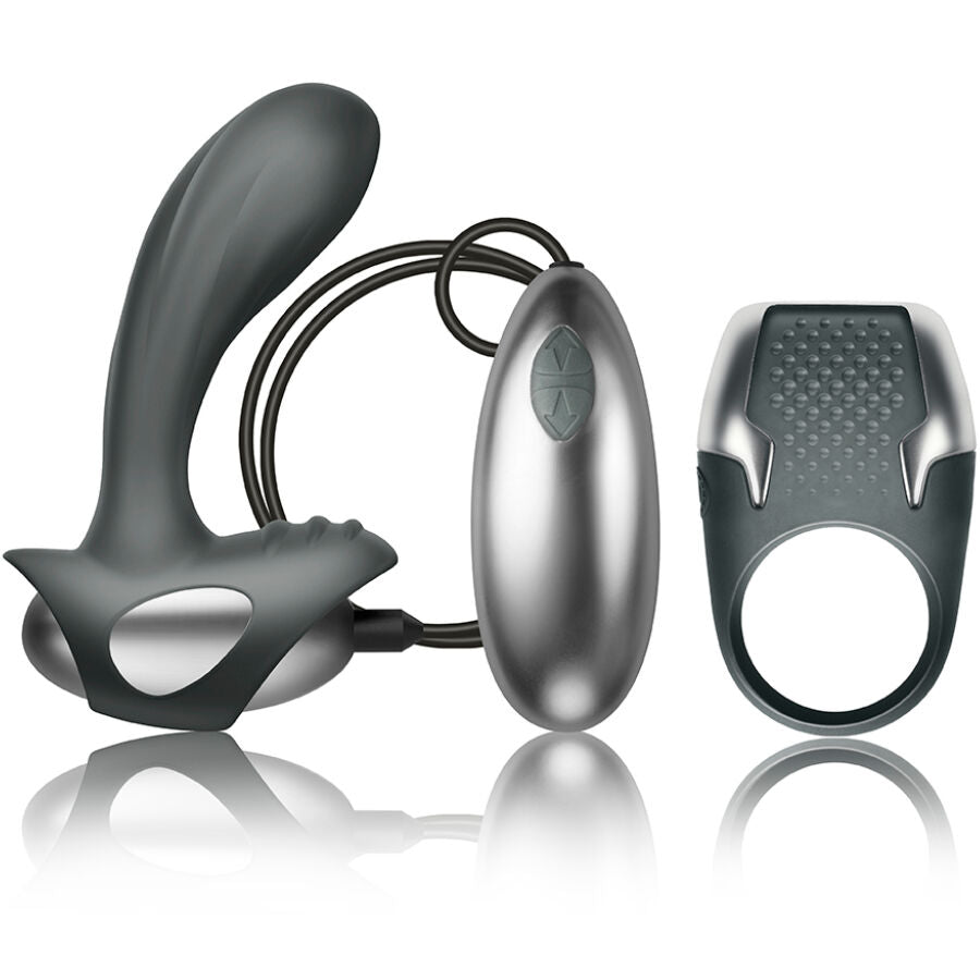 Kit Vibratório Anel Peniano e Massageador de Próstata com Fio