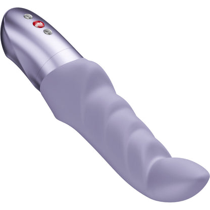 Close-up do vibrador FUN FACTORY Abby G Violeta Claro, mostrando sua forma curvada e textura.