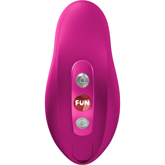 Close-up do Vibrador FUN FACTORY Allure Double Air Pulse Magenta, destacando seu design ergonômico e detalhes.