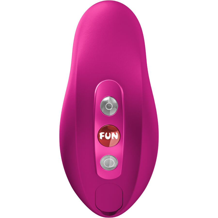 Close-up do Vibrador FUN FACTORY Allure Double Air Pulse Magenta, destacando seu design ergonômico e detalhes.