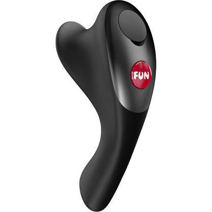 Close-up do vibrador de dedo FUN FACTORY BE·ONE Preto, mostrando seu design ergonómico e textura de silicone.