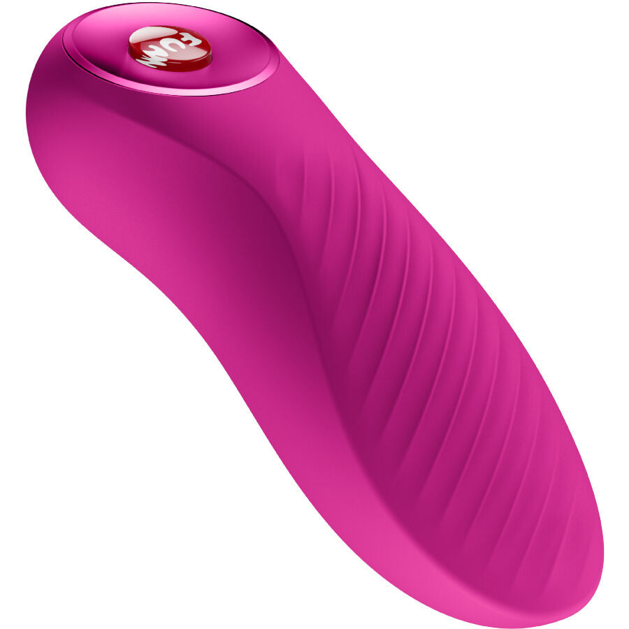 Vibrador bala FUN FACTORY Bijou Magenta em close-up, mostrando a textura ranhurada e design compacto.