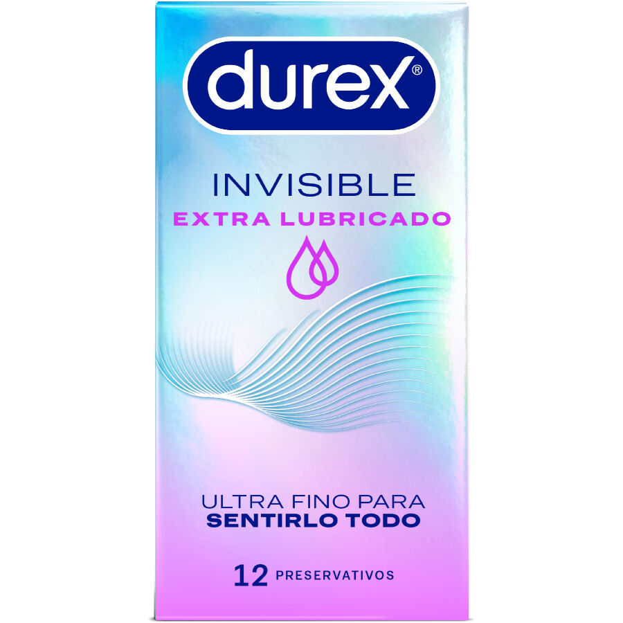 Embalagem dos DUREX Preservativos Invisíveis Extra Lubrificados 12 Unidades