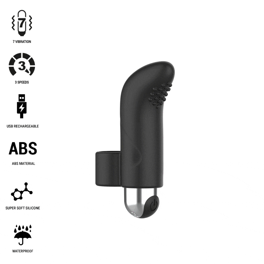 Close-up of the INTENSE Damiano Finger Stimulator showing its ergonomic design and silicone texture.