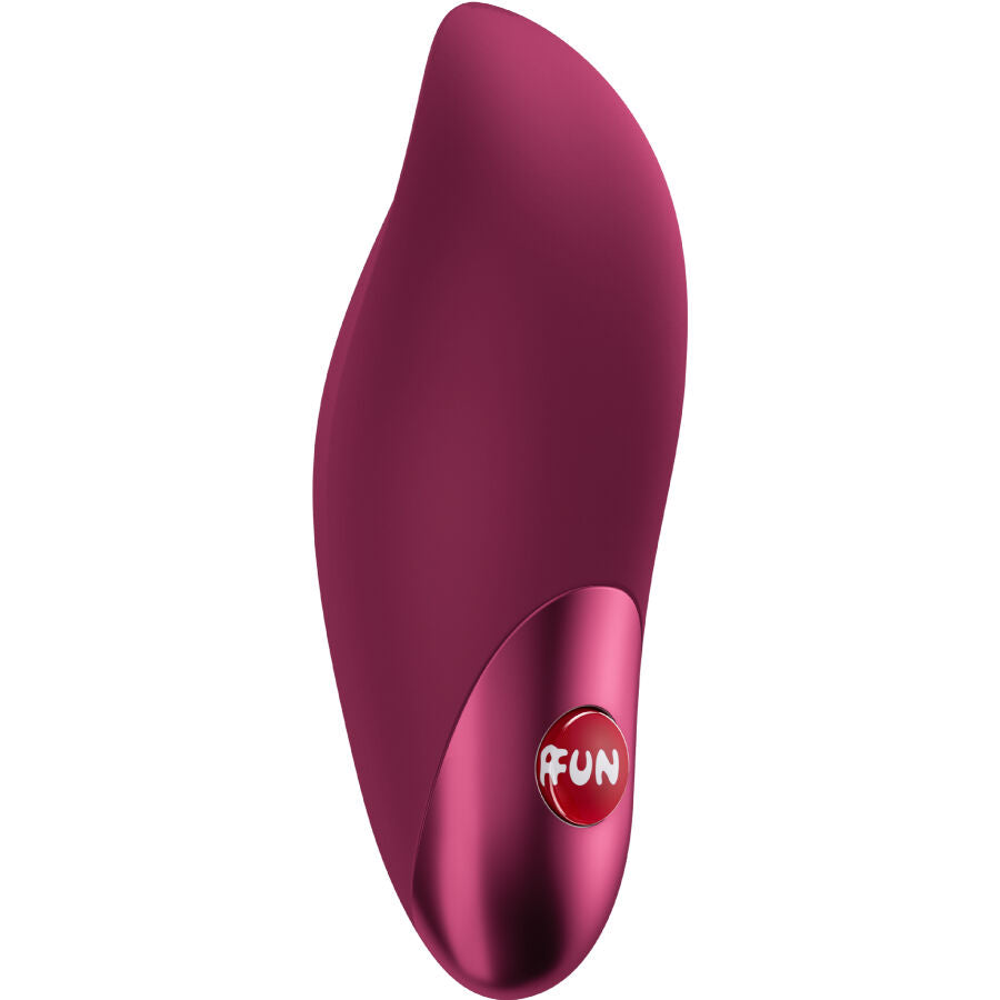 FUN FACTORY Vibrador Bullet CHARME Recarregável de Silicone Vermelho Vinho, detalhe do design ergonómico e textura suave.