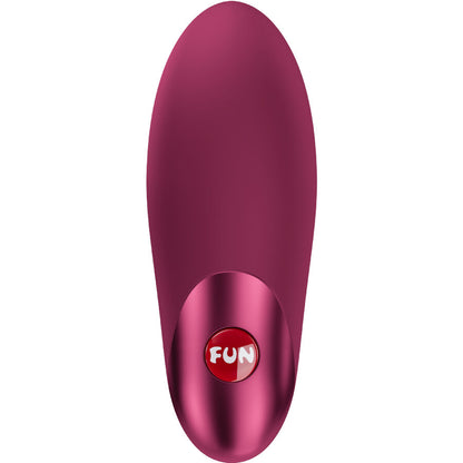 FUN FACTORY Vibrador Bullet CHARME Recarregável de Silicone Vermelho Vinho, detalhe do design ergonómico e textura suave.