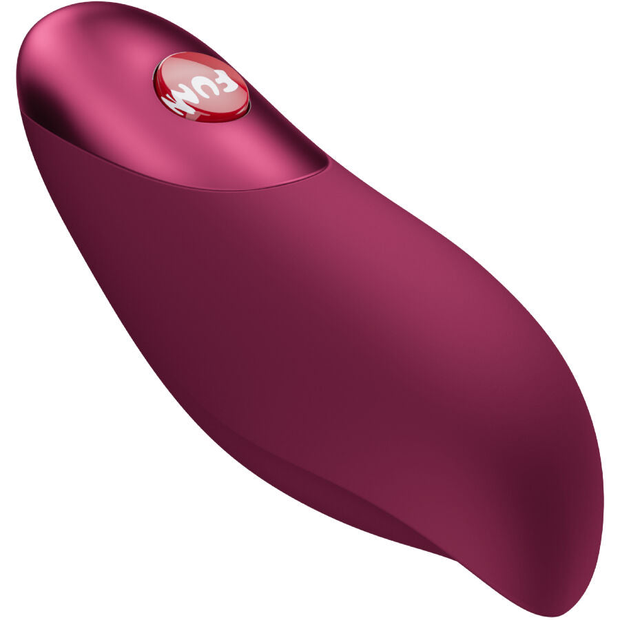 FUN FACTORY Vibrador Bullet CHARME Recarregável de Silicone Vermelho Vinho, detalhe do design ergonómico e textura suave.