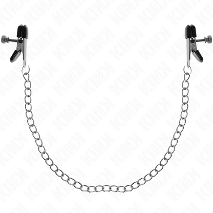 KINK Pinças de Corrente Plana Prata 34 CM para estimulação de mamilos