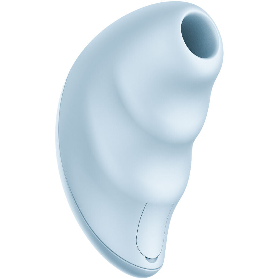 FUN FACTORY Vibrador de Pulsação de Ar Intenso Azul Celeste, close-up mostrando o design ergonómico e silicone aveludado.