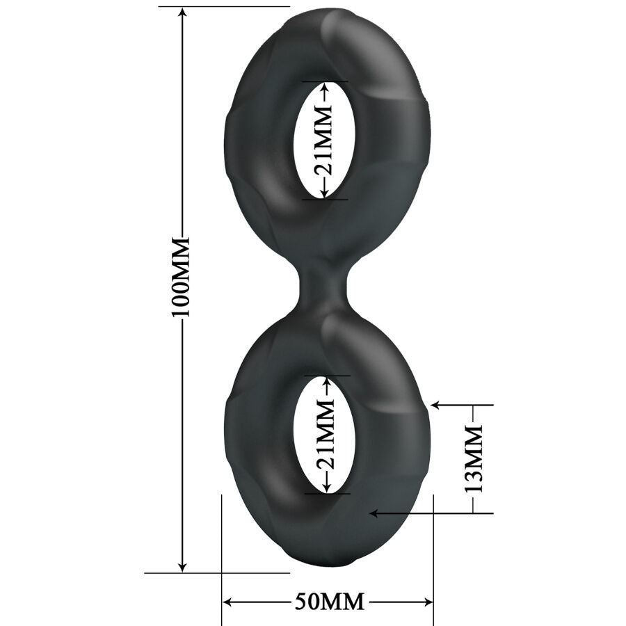 Anel Peniano Duplo de Silicone Radwan para Retardar a Ejaculação