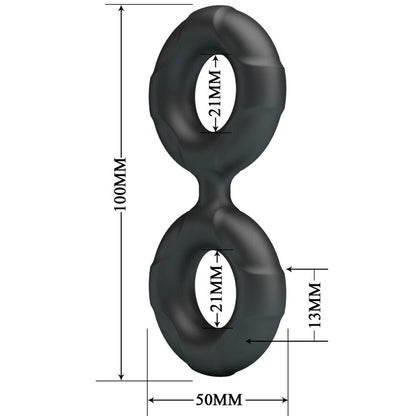 Anel Peniano Duplo de Silicone Radwan para Retardar a Ejaculação