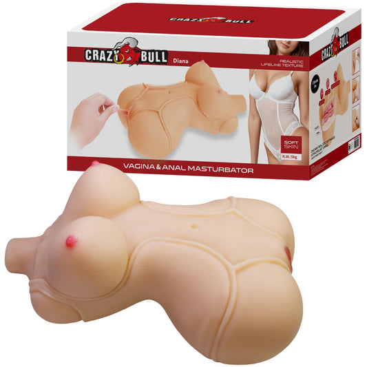 Masturbador Feminino Realista Diana com Aberturas Vaginal e Anal - 5kg