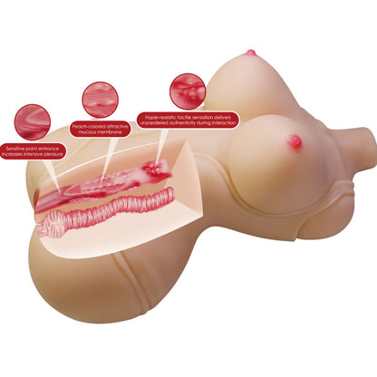 Masturbador Feminino Realista Diana com Aberturas Vaginal e Anal - 5kg
