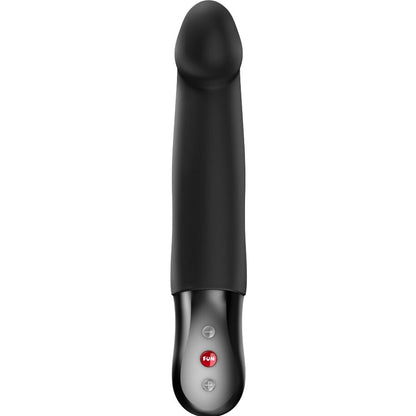 Vibrador pulsador realista FUN FACTORY Stronic Real preto, com movimento de empurrão para prazer intenso.