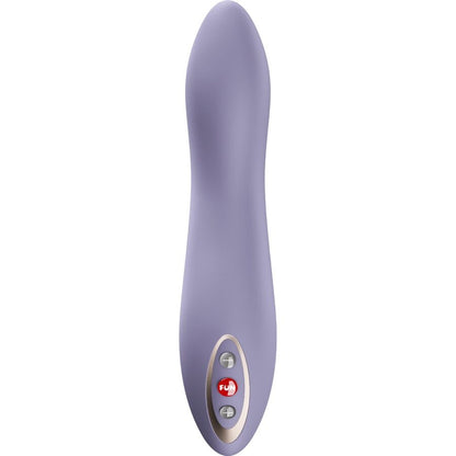Close-up do FUN FACTORY Stronic Flow Pulsador de Empurrão Violeta Claro, mostrando seu design ergonómico e textura de silicone.