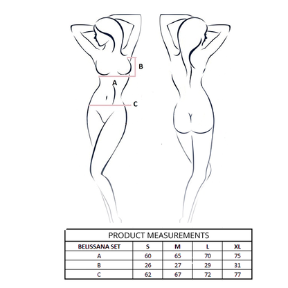 PASSION - CONJUNTO DE SUTIÃ + TANGA BELISSANA BURGUNDY P/M