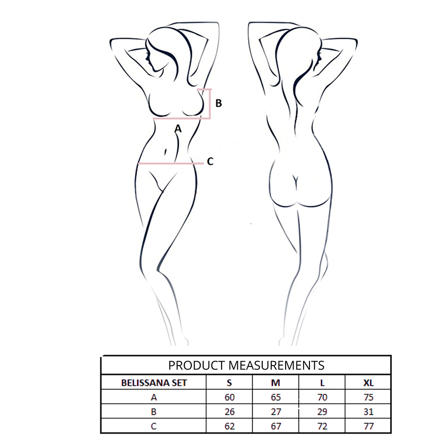 PASSION - CONJUNTO DE SUTIÃ + TANGA BELISSANA BURGUNDY P/M