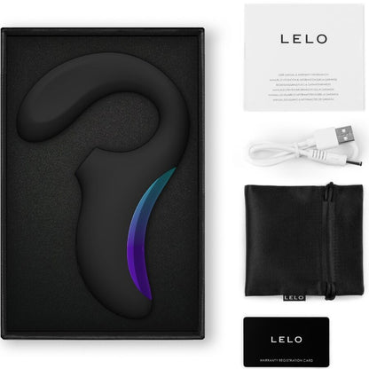 LELO ENIGMA Wave massageador de tripla vibração para Ponto G e clitóris, cor preta.