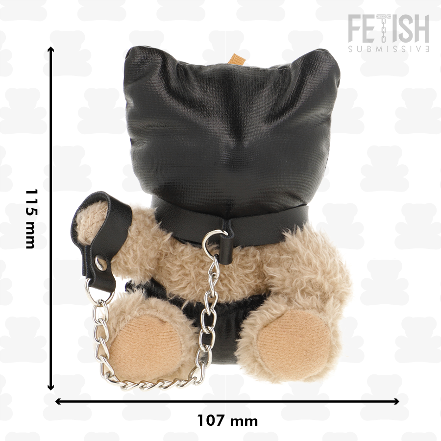 Urso de Pelúcia FETISH SUBMISSIVE Momo BDSM com capuz bondage e detalhes provocantes.