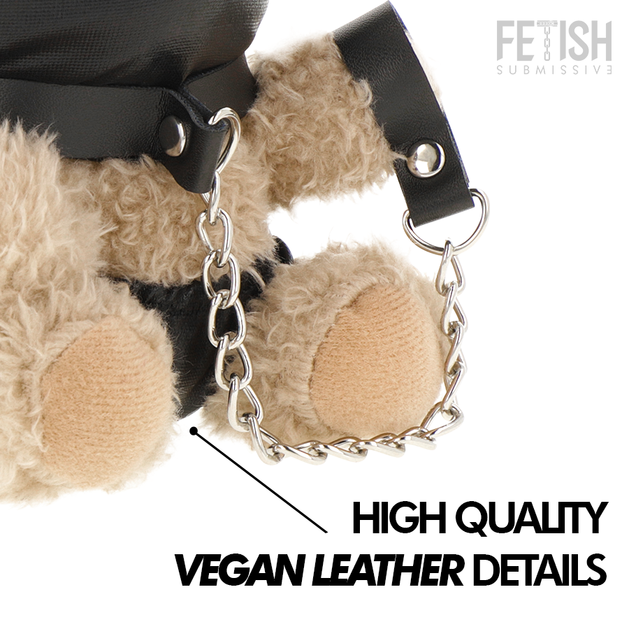 Urso de Pelúcia FETISH SUBMISSIVE Momo BDSM com capuz bondage e detalhes provocantes.