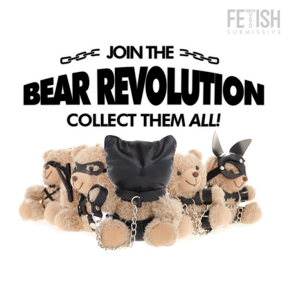 Urso de Pelúcia FETISH SUBMISSIVE Momo BDSM com capuz bondage e detalhes provocantes.