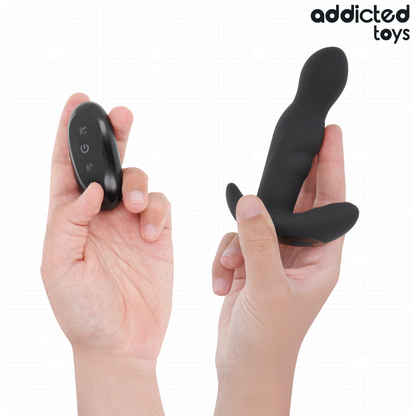 Addicted Toys Plug Anal Rotativo e Vibrante com Controle Remoto em detalhe.