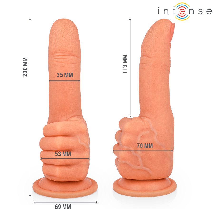 Intense Bender Estimulador de Ponto G Mão Flexível, detalhe da textura e design ergonómico.