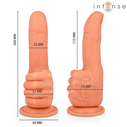 Intense Bender Estimulador de Ponto G Mão Flexível, detalhe da textura e design ergonómico.