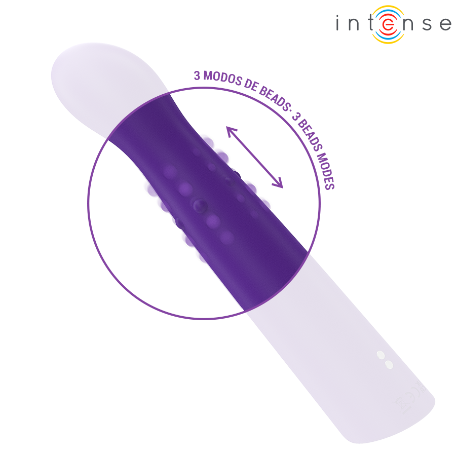Vibrador Intense Helena Up & Down com esferas para estimulação G-spot, mostrando seu design ergonômico e material de silicone.