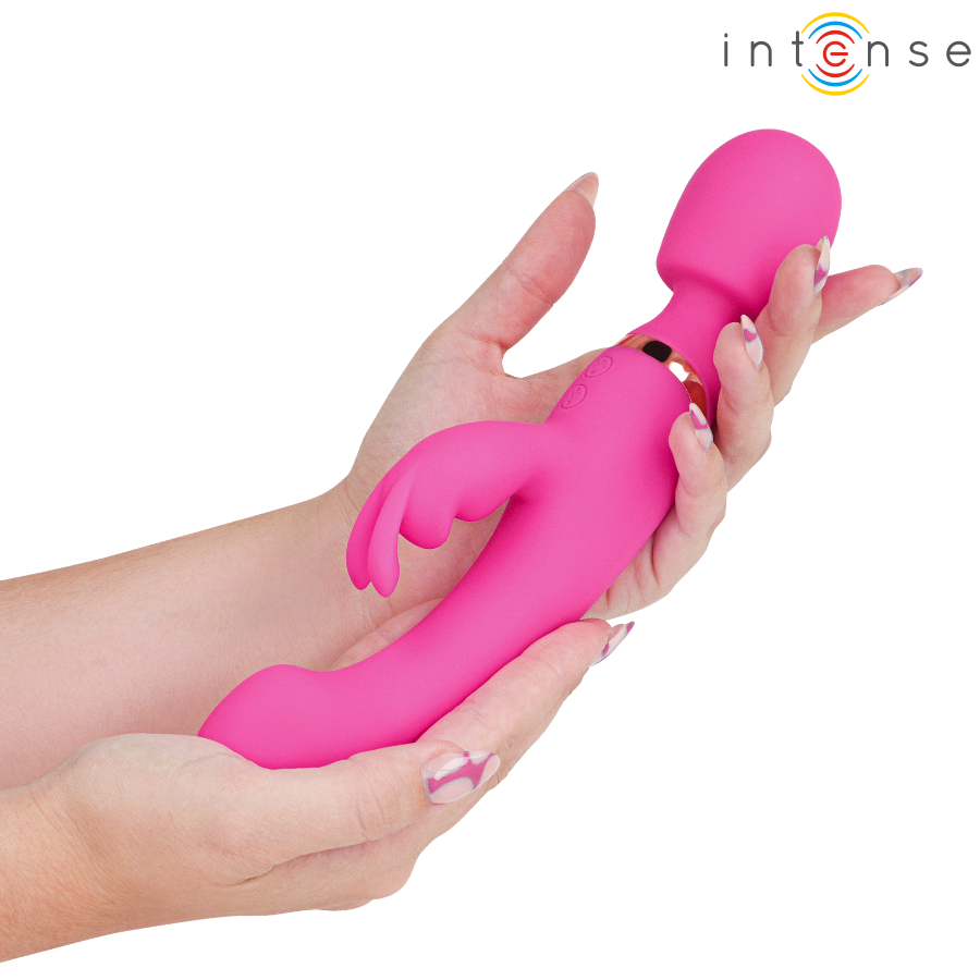 Close-up do vibrador duplo Intense Winona, exibindo o seu design ergonómico e estimuladores.