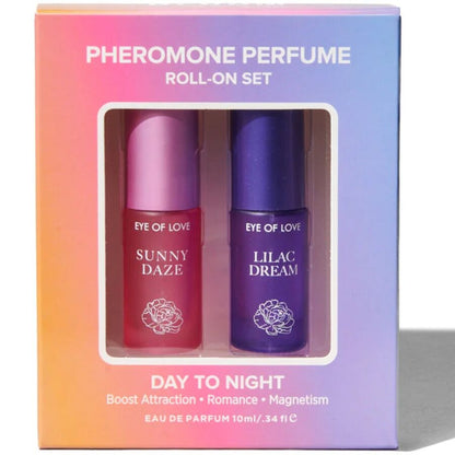 Conjunto de Perfumes Roll-on com Feromônio Bloom Dia Para Noite 2 x 5 ML
