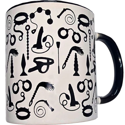 Caneca Bondage Branca com Alça Preta 370 ml