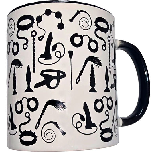 Caneca Bondage Branca com Alça Preta 370 ml