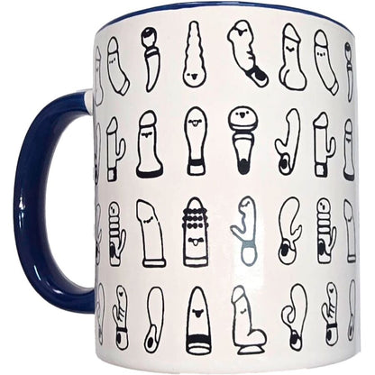 Caneca Vibradora Branca com Alça Azul 370 ml