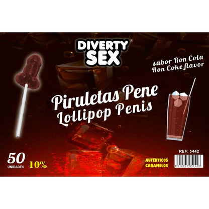 Pirulitos em Formato de Pénis Sabor Rum e Cola com Álcool