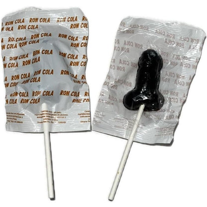 Pirulito em Formato de Pênis Sabor Rum e Cola com 10% Álcool