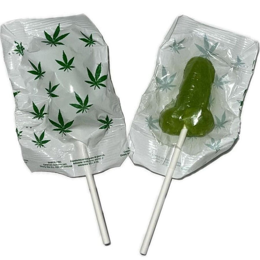 Pirulito em Formato de Pênis com Aroma de Cannabis