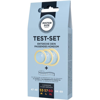 Kit de Teste com 3 Camisinhas de Tamanhos Diferentes + Fita Métrica